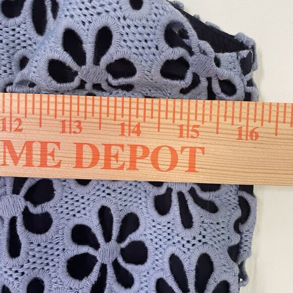 Maeve Quinn Knit Size 0‎ Whimsy Floral 90s Y2K 70s Short Blue Boho Beachy Blue - Picture 11 of 11
